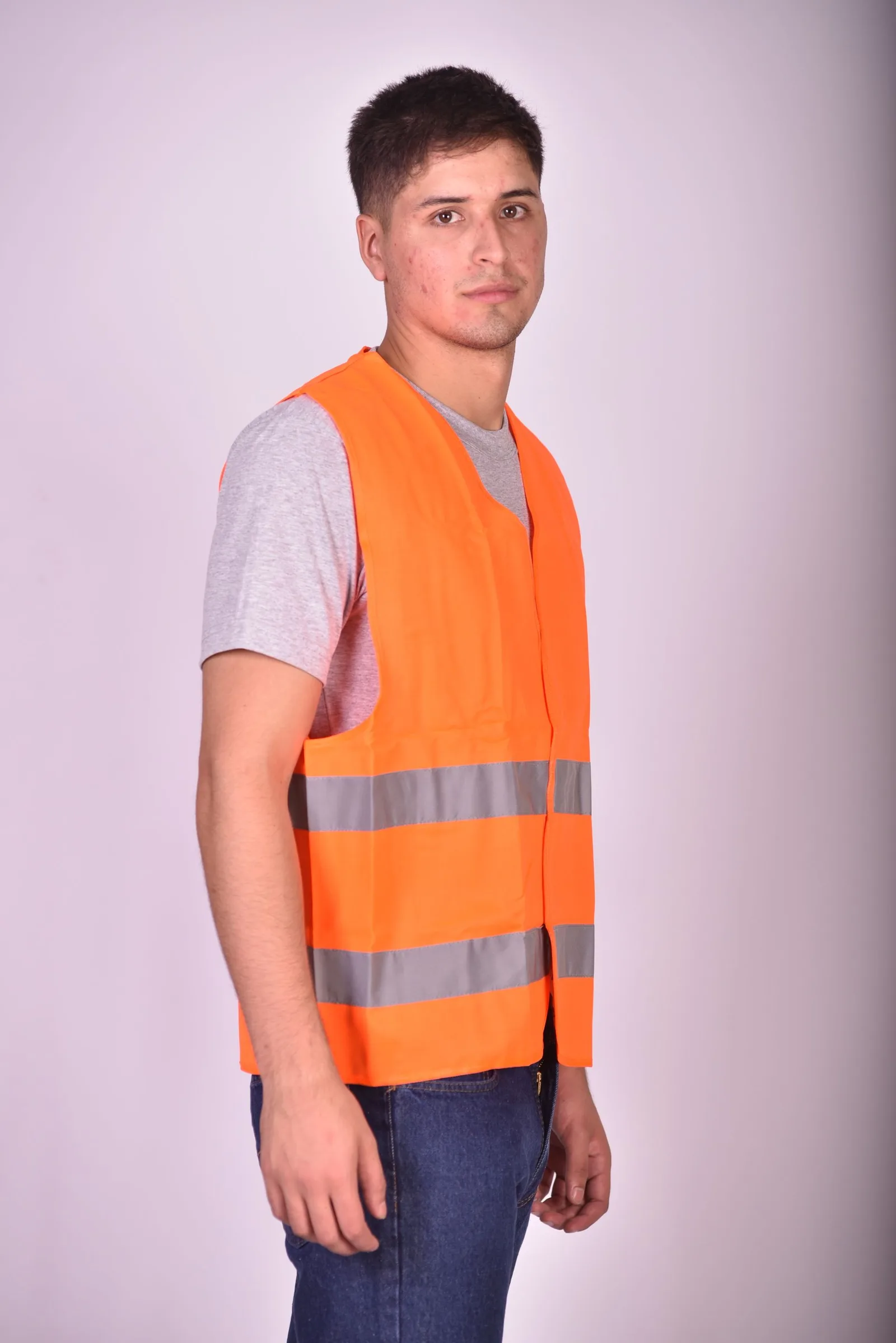 High-visibility safety workwear with reflective tape